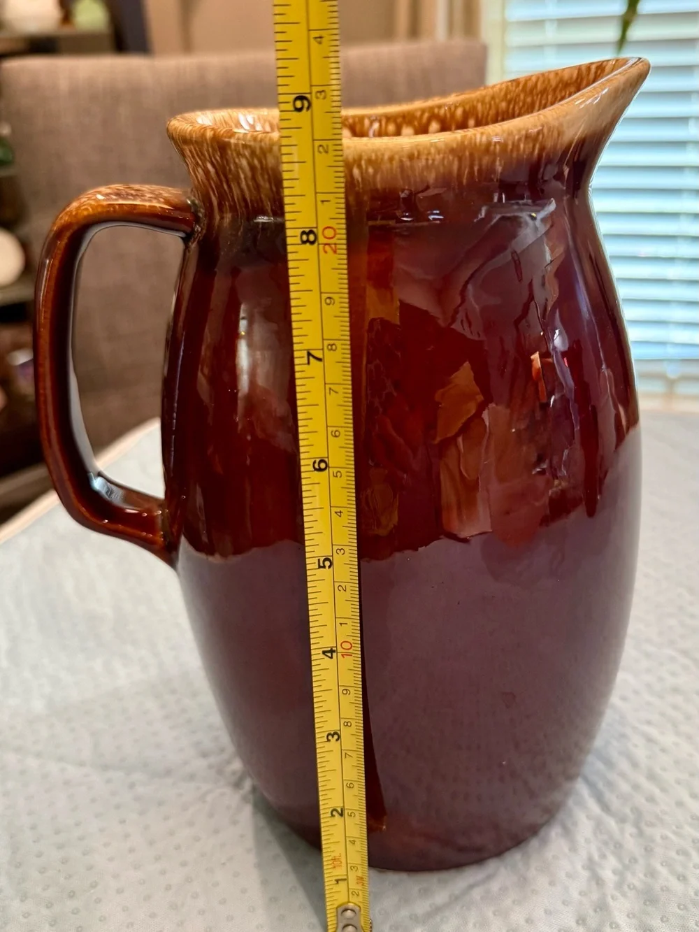 Vintage Hull Pottery Brown Drip Glaze Pitcher - Oven Proof USA Mid-Century